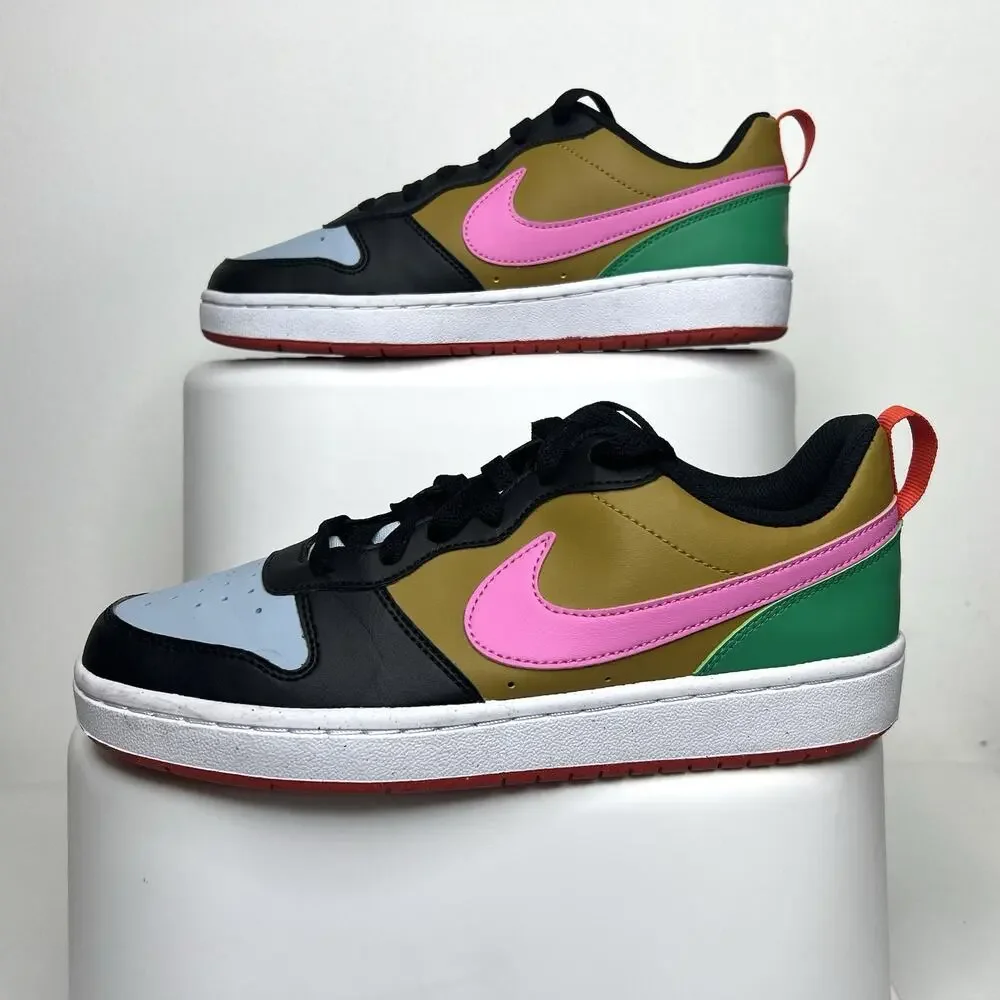 Nike Court Borough Low Multi Color Pink Swoosh Sneakers Size Women’s 8–8.5 - Y7